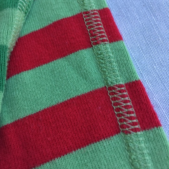 Hanna Andersson 130cm 8 green red striped organic cotton pajama top - Picture 4 of 5
